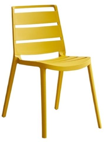Stapelbara Matstolar Med Ergonomisk Design(Yellow)
