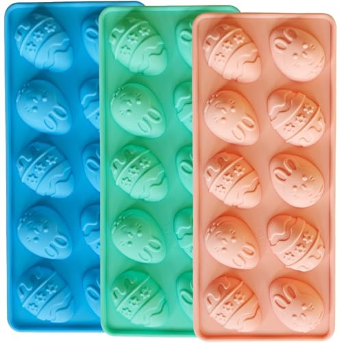 Easter Chocolate Molds Silicone, Small Bunny Egg Gummy Candy Molds Silicone Shapes for Baking Resin Soap Wax Melts Ice Cube Jelly