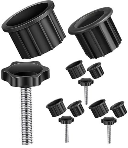 Sewroro Bouchons pour Pied de Parasol 12 Pièces Accessoires de Rechange Noirs pour Support de Parasol Cache-Base à Vis M8 Manchons Stabilisateurs Adaptés Terrasse et Jardin