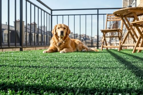Casanoov Gazon Synthétique Orso 1x8m Hauteur Brins 7mm - Gazon Artificiel Extérieur en Rouleau - Faux Gazon Résistant UV Chlore - Idéal Balcon Terrasse Jardin Piscine