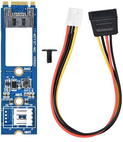 Broco M2 to SATA M.2 NGFF zu 7-Pin Horizontal-Konverter-Adapter-Karte + 4-Pin Stromkabel