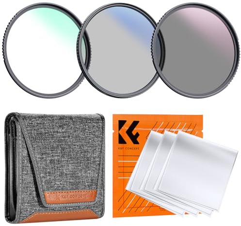 K&F CONCEPT Nano-Klear 37mm Kit de Filtro MCUV + Polarizador CPL + ND4 | Filtro de Protección + Filter Polarizador CPL + ND4 con Estuche 3 Paños de Limpieza - FS302