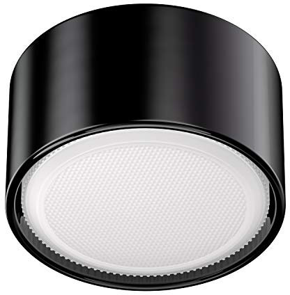 ledscom.de Lampe en porcelaine GX53 en saillie KLU, ronde, noire, 91mm Ø, lampe GX53 LED incluse, 372lm blanc chaud