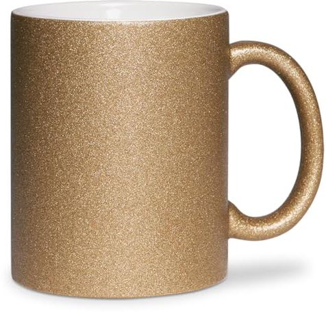 glitzertassen.de® | Tasse mit Glitzer | Glitzertasse in diversen Farben | Geschenkidee | Dunkel Gold