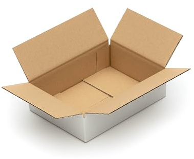 KK Verpackungen Versandkartons 215 x 150 x 55 mm Weiß 1-wellig (Außenmaß 221 x 156 x 65 mm) | 150 Stück, Faltkartons Kartons für Versand als DHL Päckchen S Hermes Päckchen DPD GLS Paketklasse XS