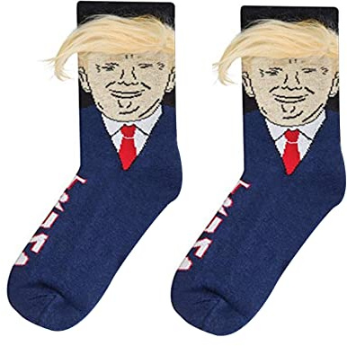Parodia divertido presidente Donald Trump calcetines con 3D pelo falso calcetines de los hombres calcetines Streetwear Hip Hop calcetines de algodón