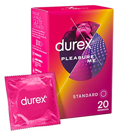 Durex PLEASURE ME - 20 Préservatifs Perlés et Nervurés
