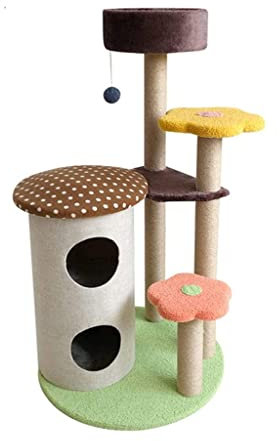 Katzenbaum Katzen-Klettergerüst Blumenform Katzenkratzbaum mit Sisalseil Langlebiges vertikales Katzenkratzpilz-Mehrschicht-Katzenhaus Kätzchen-Möbel