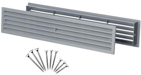 1pz, Griglie di Ventilazione per Porte 450 x 92 mm – Grigia Griglie di Aerazione per Porte Interna - Griglie di Scarico Dell'aria in Plastica Bifacciali con Viti, di Steinberg14