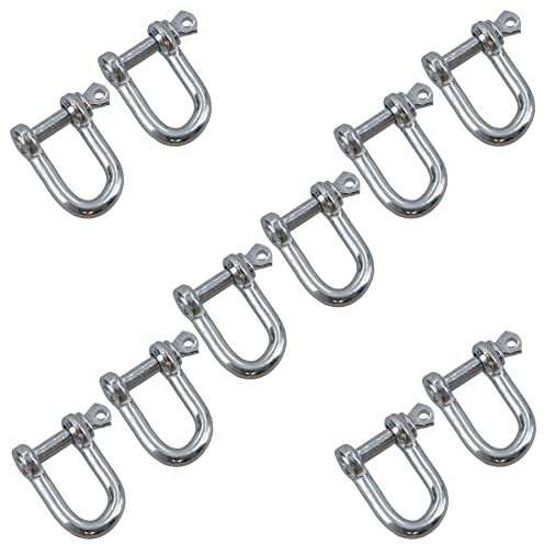 Dee-D-Schäkel, 5 mm, verzinkter Stahl, 10 Stück