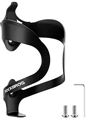 ROCKBROS Bike Water Bottle Holder Lightweight Sturdy Alloy Aluminum Bicycle Drink Cup Cage with Screws Tool Brackets Water Bottle Holder for Bike Ebike MTB Road Mountain Bikes...Black