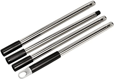 Xifando Long Handle 4 Section Stainless Steel Pole Heavy-Duty Push Broom Brush Pole Replacement (4 Section Poles-25mm)