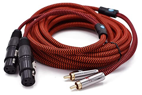 Yige Store Cavo doppio XLR femmina a doppio RCA maschio adatto for mixer audio AMP 2 RCA a 2 XLR cavo schermato a 3 pin 1M 2M 3M 5M 8M 10M 15M (Size : 2meter)