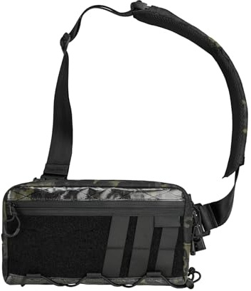 TACTICAL_GEEK Cache L3 EDC Leichter Sling Bag Chest Crossbody Bag für Herren Damen, Kompakt Bauchtasche, Verstellbarer Schultergurt Umhängetasche, Schultertasche Brusttasche für Reise Schule Wandern