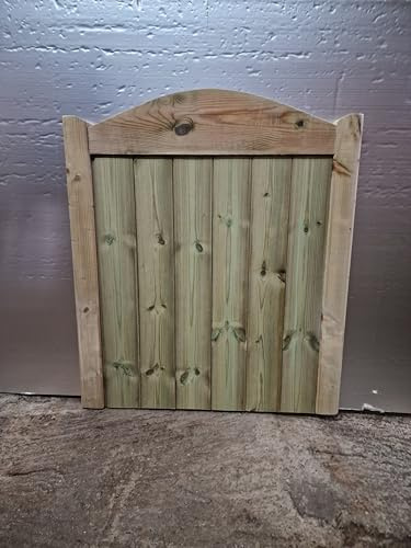 md carpentry Wooden Garden Gate, Pressure Treated, 4ft 120cm, Green, Decorative, Single Hinged, Lockable
