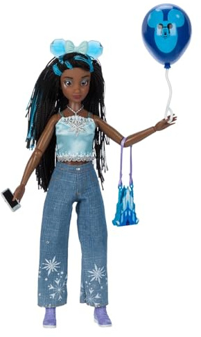 Disney Store Official Elsa ILY 4EVER Doll – Poseable Toy with Minnie Mouse Headband, Mickey Balloon, Park Snack Surprise & Other Accessories – Inspired by Frozen – 11 inches