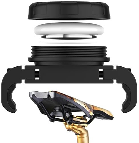 DLENP Fahrradhalterung mit Airtag, Versteckt Sich unter der Fahrradbasis, Diebstahlsicherer für AirTag-Halter, Stark und Wasserdicht, Inklusive Sicherheitsschrauben und Werkzeug, GPS-Tracking-Hülle