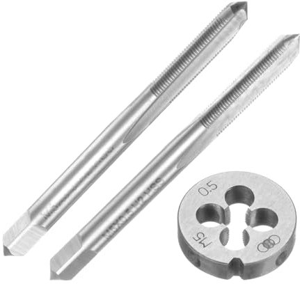 QUARKZMAN Maschinengewindebohrer Set M5x0.5, Nr. 1 und Nr. 2 Gewindebohrer / 1stk. Schneideisen, Gewindeschneider und Schneideisen Set