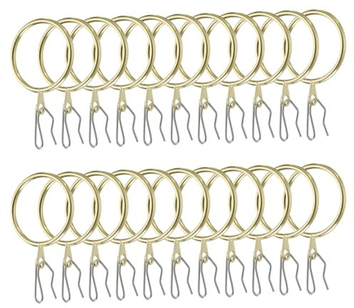QUARKZMAN 28pz 1,5- Pollici Diametro Interno Anelli per Ganci Tende in Metallo Oro Ring per Tende Scorrevoli Occhielli Tendaggi con Ganci Tende Gancio Tendaggi