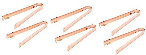Garneck 6pcs Stainless Steel Boys and Girls Tongs Catering Serving Tongs for Buffet Food Folder Bread Clip