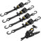 EYPINS 4X Automatik Spanngurt 3,3m 25mm mit S Haken 340kg/680kg, Verstellbare Ratschengurte, Selbstaufrollend Spanngurt mit Ratsche Spanngurtwickler für Pkw Anhänger Motorrad | EN-12195-2