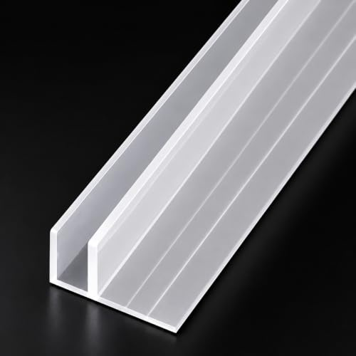 Lot de 4 bandes d'étanchéité en forme de F en caoutchouc transparent pour porte en verre incurvée et verticale de 6 mm
