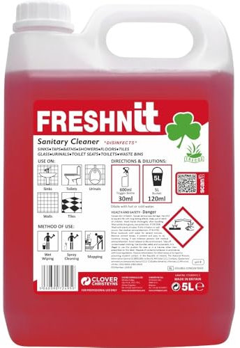 Freshnit Professional Sanitary Cleaner and Disinfectant, 5L, pH Neutral, Christeyns Clover
