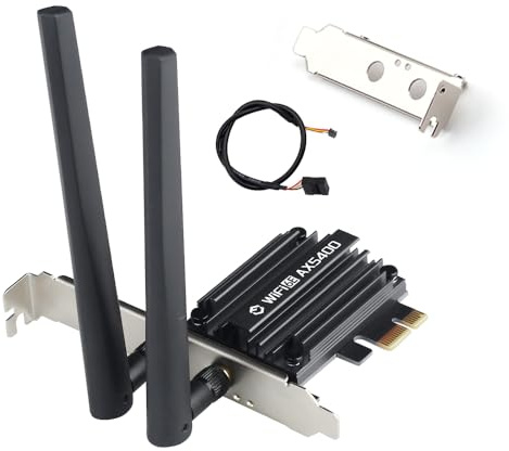 REKONG WiFi 6E PCIe Network Card,AX5400Mbps Tri-Band Wireless Adapter with Bluetooth 5.3,WIFI6E MT7922,for Desktop PC Gaming/Streaming/Office, MU-MIMO, OFDMA, WPA3 Security, Compatible Windows 10/11