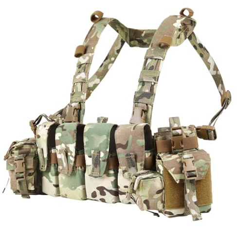 Taktische Chest Rig für Herren, Atmungsaktive Paintball Chest Bag mit Magazintaschen