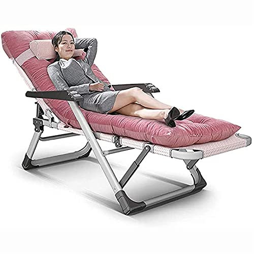 DEJIKOKU Klappliege Zero Gravity Strandstuhl Aluminium und Grau Gartenliege mit Matte Maximale Belastung 300kg