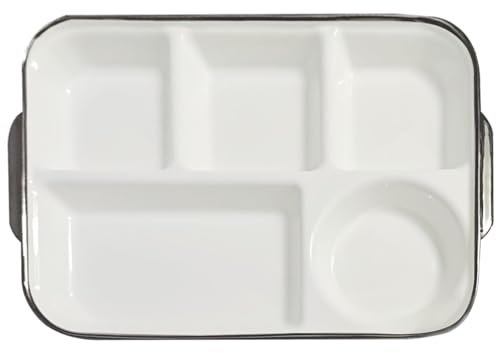 NSTVVEE Plateau en céramique à 5 Compartiments pour Petit-déjeuner/dîner, Compatible Micro-Ondes et Lave-Vaisselle, Plateau à Dessert 1 pièce (Blanc, Taille Unique)