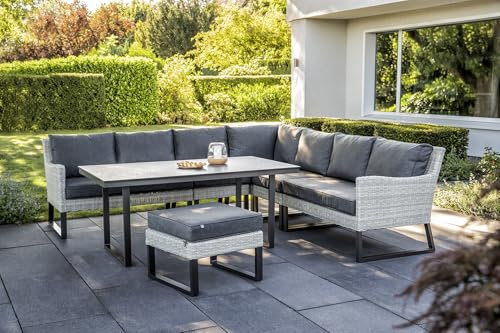 Strandkorb-King ...königlich liegen KETTLER Palma Wing Sitzgruppe anthrazit/White wash Aluminium/Geflecht