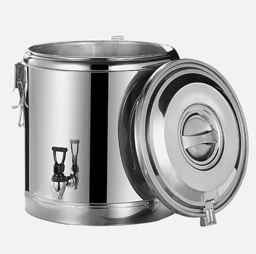 Wiyuer Transport Thermobehälter Große Isolierter Suppenbehälter 40L Gastro Speisentransportbehälter mit Wasserhahn Edelstahl Wärmebehälter mit Deckel für Speisen & Getränke