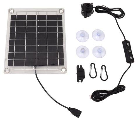 Natudeco Solar-Springbrunnenpumpen-Set, 20-W-Solarpanel-Set, Solar-Springbrunnen für den Außenbereich, Solar-Wasserpumpe für den Außenbereich mit Einstellbarer Wassermenge für die