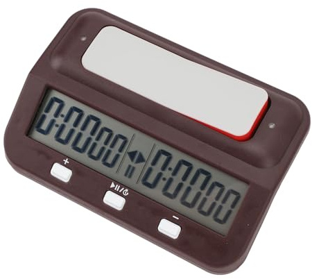 Focket Temporizador de Reloj de Ajedrez Digital, Reloj de Temporizador de Ajedrez con la Función de Conteo de Retraso de Bonificación para los Juegos de de los Juegos de Mesa. (Wine Red)