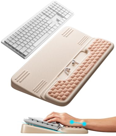 VAYDEER Pink Ergonomic Keyboard Wrist Rest & Stand - 2-in-1 Adjustable Keyboard Riser with Cloud Memory Foam Pad, Dual-Tilt (3° & 12.5°), Non-Slip Base for Gaming, Typing, Office & Home Desk
