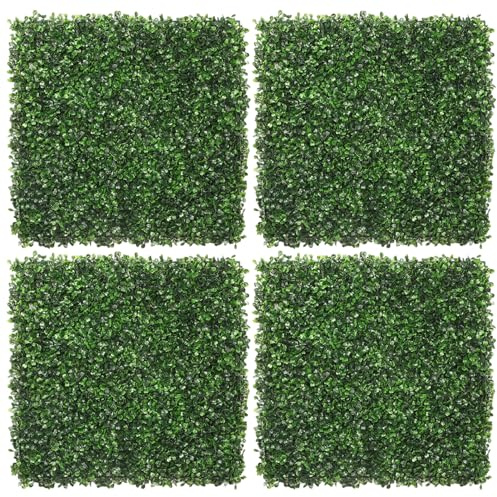 Paneles de pared de césped artificial, telón de fondo realista para centro comercial, hotel, restaurante, juego de 4 piezas, 20 x 20 pulgadas