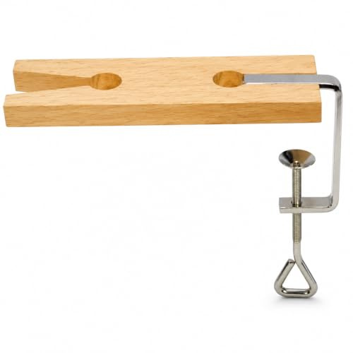 Wooden V-Slot Bench Pin and C-Clamp for Jewelry Making, Sawing and Filing