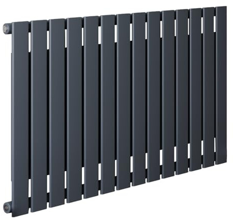 MILANO Anthracite Horizontal Single Flat Panel Convector Radiator 600x980mm