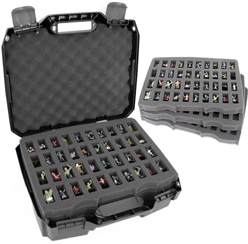 CASEMATIX Miniature Carrying Case - Hard Shell Warhammer Carrying Case with Shock-Absorbing Foam, Portable Miniature Case with 120 Miniature Capacity for Secure Transportation