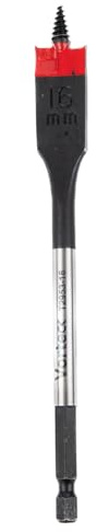 C.K Tools Vorteck Fast Flat Wood Drill Bit 20mm x 152mm, Threaded Self-Driving Tip, Impact Rated 1/4 Hex Quick Lock Shank, Heat Treated Carbon Steel, Wood Plastic Composite CK T2953-20