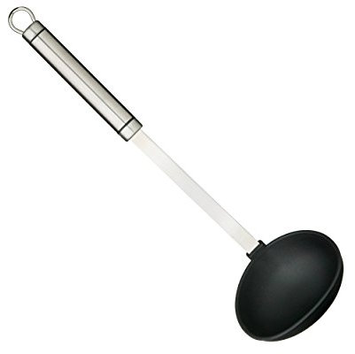 KitchenCraft Oval Handled Professional Non-Stick Ladle, Durable Cooking Kitchen Utensil, Ideal for Stirring Soups, Sauces or Stews, Ladle for Non-Stick Cookware, Dishwasher Safe, 33cm