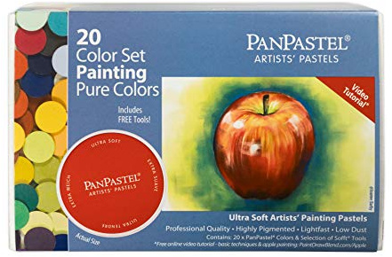 PanPastel Artist Pastels by GOLDEN, Painting Set, 20 Color, Professional Artist Pastels, Unique Pan Format (cake-like)