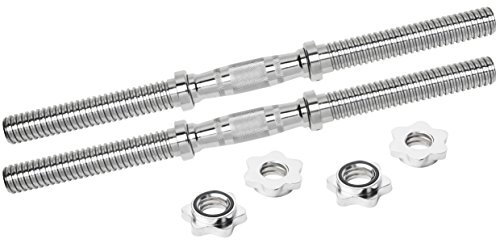 Bad Company Chrom Kurzhantelstange mit drehbaren, ergonomischen Griffen inkl. Sternverschlüssen 30/31 mm I 2 Stück - 45 cm