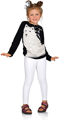 Futuro Fashion bomullsleggings för barn/flickor, enfärgade byxor i full längd, färgglada barnbyxor/leggings, för ålder 2–13, Vit, 10 År