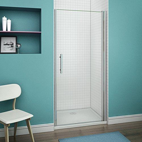 Porte de douche 80x187cm Porte pivotante en niche verre anticalcaire