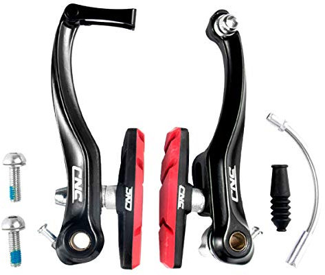 Chooee Fahrrad V Bremse,Aluminium V-Brake Bremsen 1 Paar Schwarz/Rot