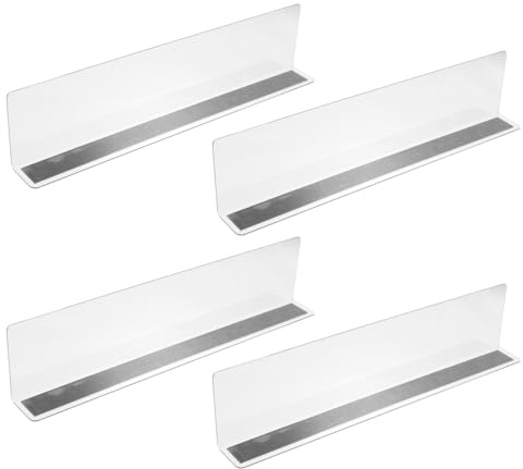 iplusmile Magnetic Pvc Side Panel Shelf Dividers L-Shaped 11 X 2.5 Inch Clear Thick Plastic Separator 4 Pack for Supermarket and Home Organization