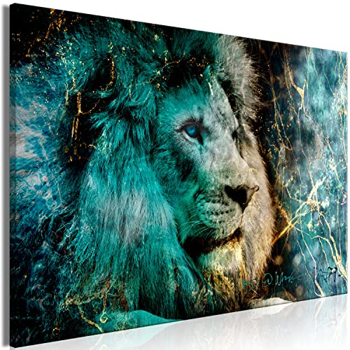 murando - Leinwandbild Löwe Gesicht Abstrakt, 120x80 cm, 1-teilig, modern | Hochwertige Leinwand, sofort aufhängbar, ideal fürs Wohn- oder Schlafzimmer, wasserfest und lichtecht, langlebig, stilvoll