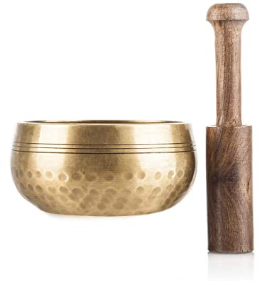 quwewn Tibetisches Klangschalen-Set – 3,15 Zoll, Handgefertigte Meditations-Klangschale Für Yoga Und Gebet, Mit Stock Und Kissen,8cm